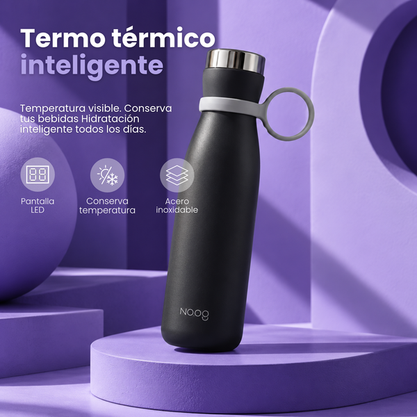 Termo Térmico Inteligente con Pantalla Táctil y Alarmas de Hidratación de 400 ml en Acero Inoxidable
