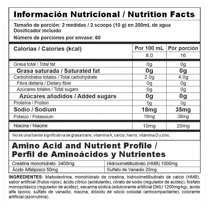 Creatina Monohidratada con Hmb en colombia